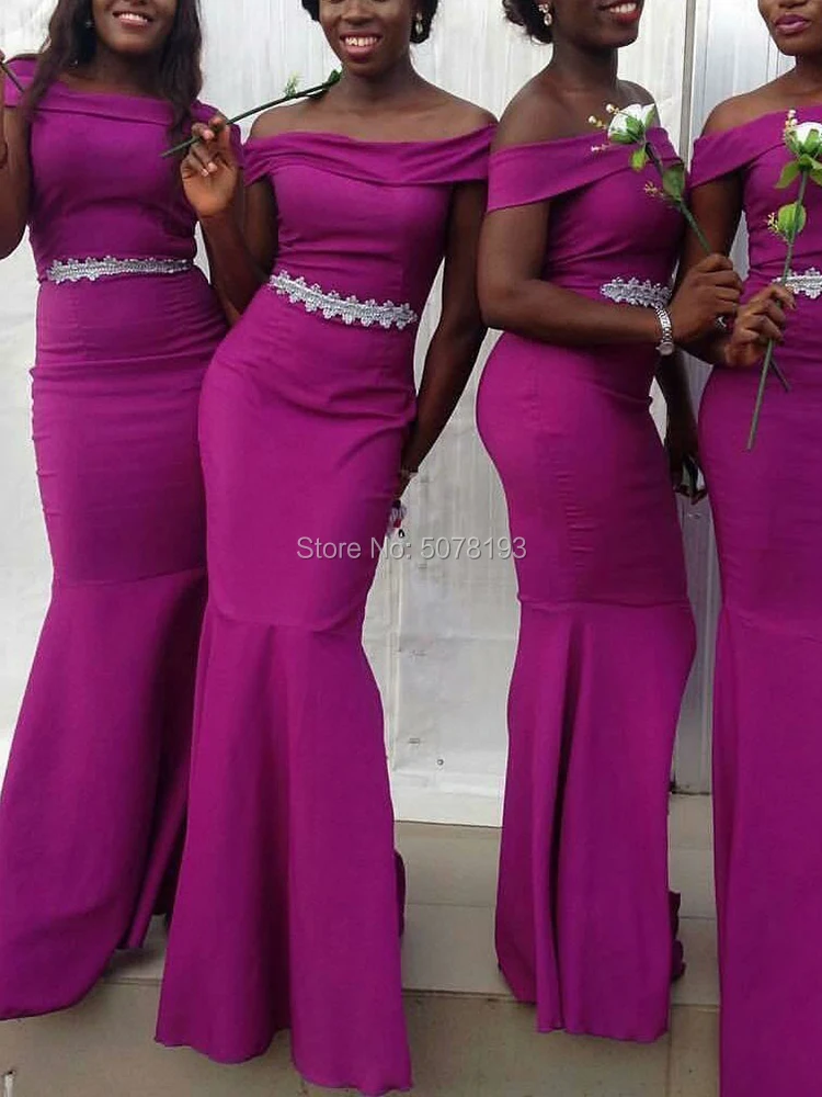 

1113 purple off-the-shoulder natural mermaid/trumpet floor-length spandex long evening dresses/formal gowns free shipping