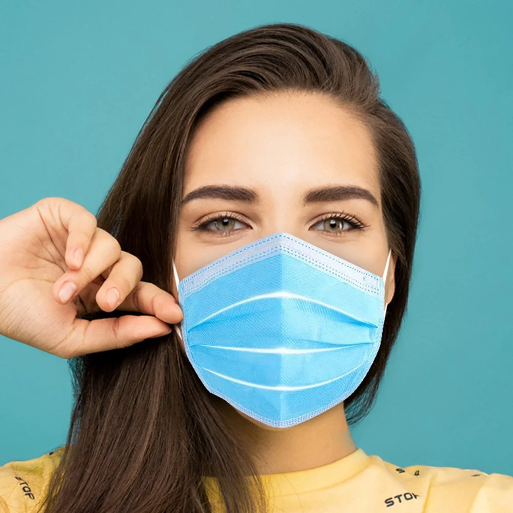 

1/20/30/40/50/60/100 disposable earmuffs, three-layer protective mask + PM2.5 anti-fog mask