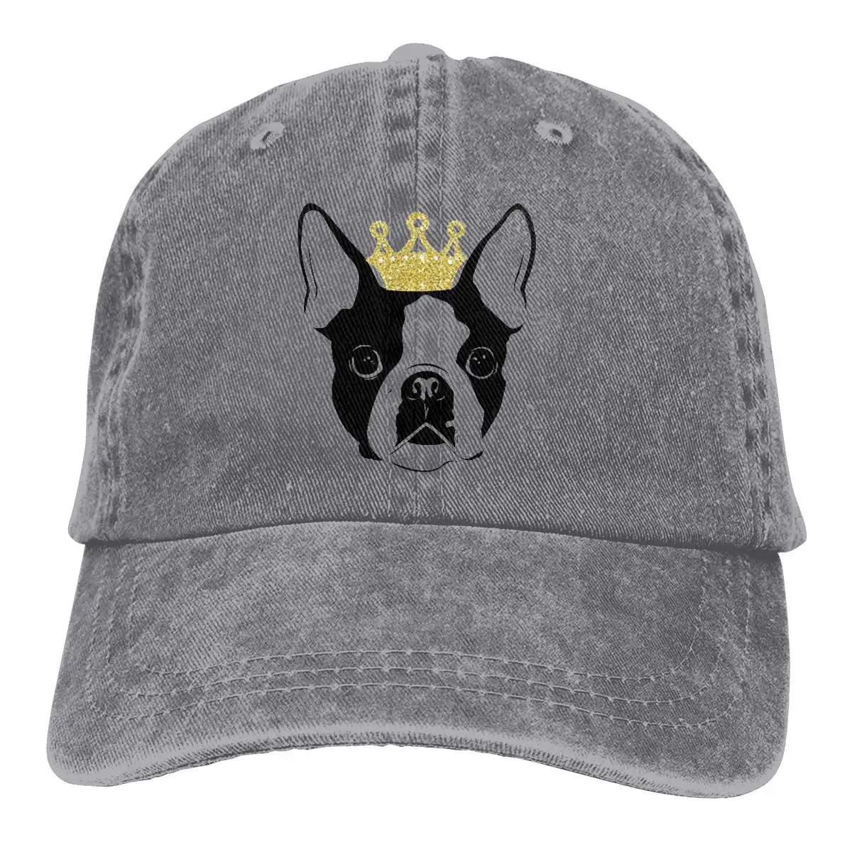 Джинсовая Шляпа Бостонский терьер с короной Бейсболка Спортивная Кепка взрослый Дальнобойщик головной убор сетчатая Кепка