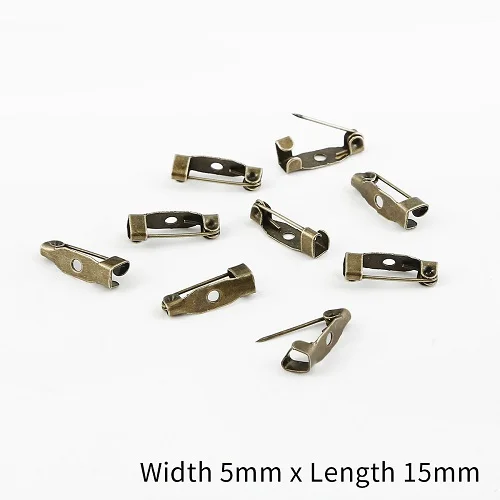 15x5mm 10 шт. 15 20 25 30 35 мм серебряная брошь базовые булавки безопасные булавки брошь настройки пустая основа для DIY материал для изготовления украшений - Цвет: 15x5mm