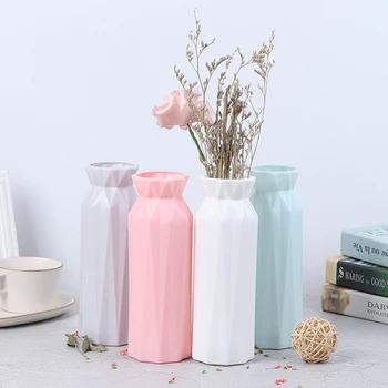 

Modern Flower Vase Home Flower Arrangement Living Room Origami Plastic Nordic Style Home Decoration Ornament Home Decor Hot Sale