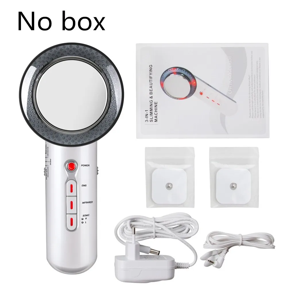 3 In 1 Intelligent Ultrasonic Cavitation EMS Body Slimming Massager Beauty Fat Removal Therapy Weight Loss Device Anti Cellulite - Цвет: No product box