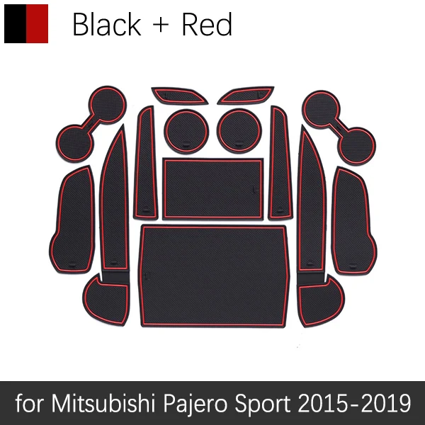 Противоскользящий резиновый слот для ворот коврик для Мицубиси паджеро Спорт Montero Shogun дверной паз коврик наклейки - Название цвета: Red