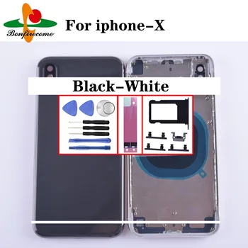 

Original quality For iphone-X Back Middle Frame Chassis Black Housing Battery Cover Housing Body Case Replacement