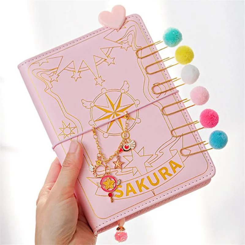 

Anime Card Captor Sakura Handbook Season Cosplay Girly Heart Handbook Set Accessories Looseleaf Diary Notebook School