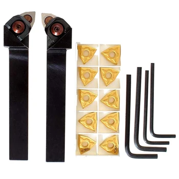 

WWLNR1616H/K08 WWLNL1616H/K08 CNC Milling Cutter Lathe Tool Holder 10pcs WNMG080404 Blades 4 Spanners Tool