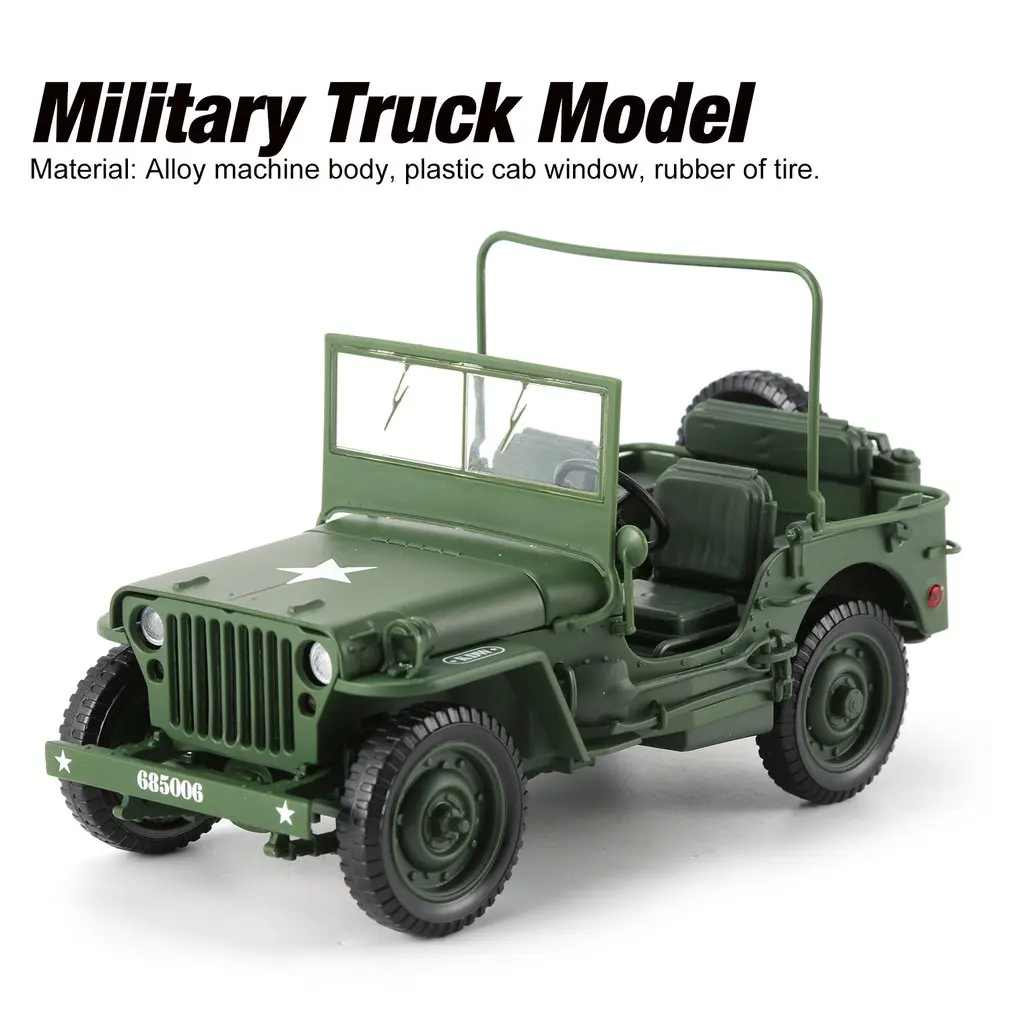 Литой 1:18 из сплава для джипа, военная тактика, модель грузового автомобиля, открывающийся капот, панели, чтобы раскрыть двигатель для детей, Подарочные игрушки
