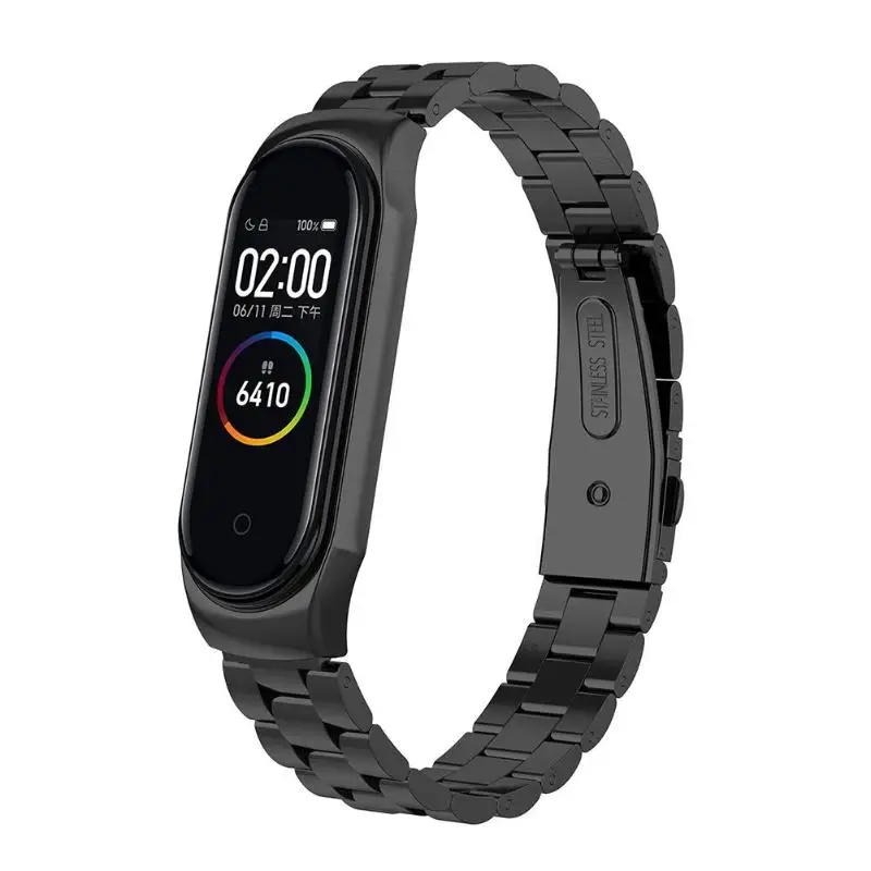 Металлический ремешок из нержавеющей стали для наручных часов xiaomi mi band 3 4, умный Браслет mi band 3, сменные ремешки для часов mi 3