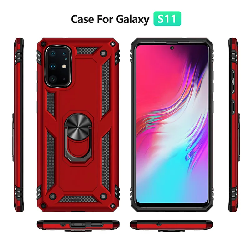 Armor Luxury Case For Samsung Galaxy S11E S11 plus S20 PLUS Ultra S10E S10 5G S9 S8 Note 10 9 8 Shockproof Ring phone Cover | Мобильные