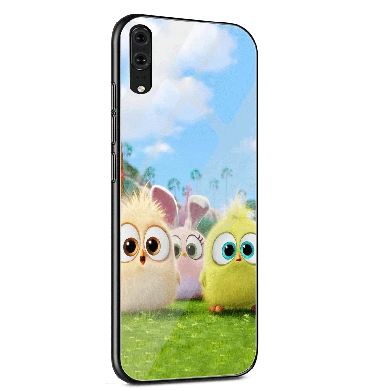 Стеклянный Чехол для мобильного телефона huawei P30 P20 P Smart P10 Y6 7A Y9 Honor 8X9 10 mate 20 Pro Lite Милая игра с птицами
