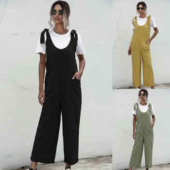 

Loose Sleeveless Jumpsuit for Women Summer Sexy Casual Jumpsuits Wide Leg Jumpsuits High Waist Pocket