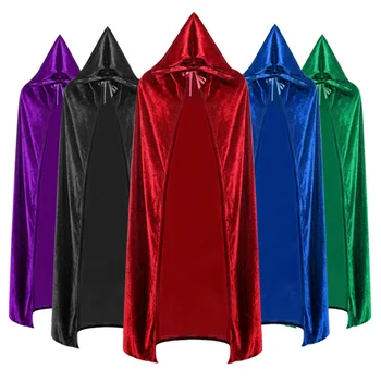 

Adult Unisex Hooded Cloak Coat Robe Medieval Cape Shawl Vampire Halloween Cosplay Party Witch death Wizard Costumes