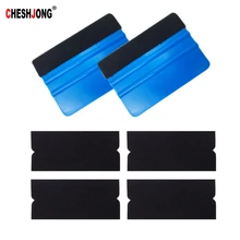 Cheshjong 2 adet araba vinil Film sarma silecek kazıyıcı araçları siyah kumaş kumaş 4 adet değiştirilebilir keçe kendinden yapışkanlı tutkal