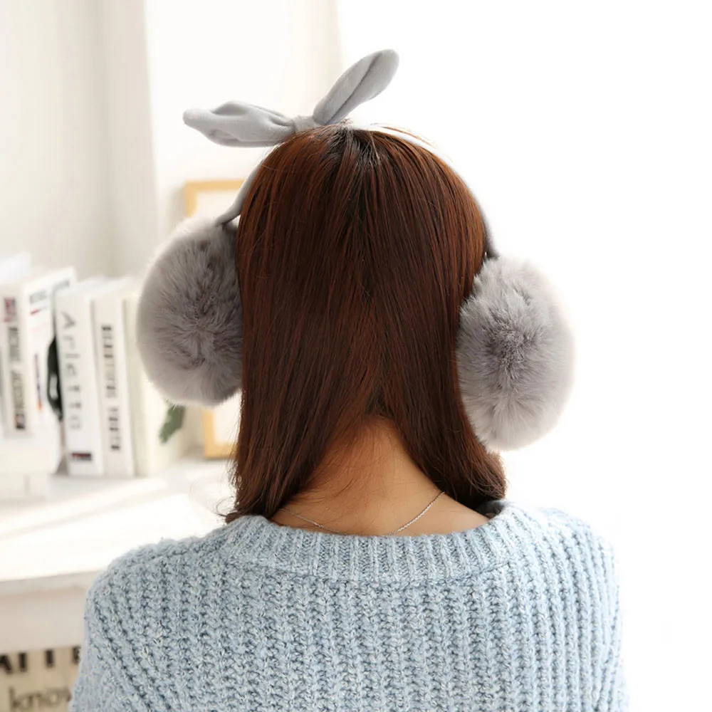 Orejeras de invierno наушники для ушей зимние аксессуары orejeras earmuff protetor de orelha inverno уши кролика с бантом Z5