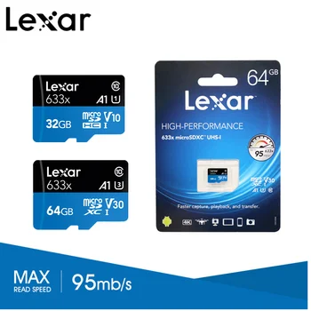 Lexar TF Card 64GB U3 V30 Micro SD Card UHS-I Class10 U1 SDHC 32GB V10 Memory Card 633x Max 95MB/s For 3D 4K HD video Camera
Lexar TF Card 64GB U3 V30 Micro SD Card UHS-I Class10 U1 SDHC 32GB V10 Memory Card 633x Max 95MB/s For 3D 4K HD video Camera