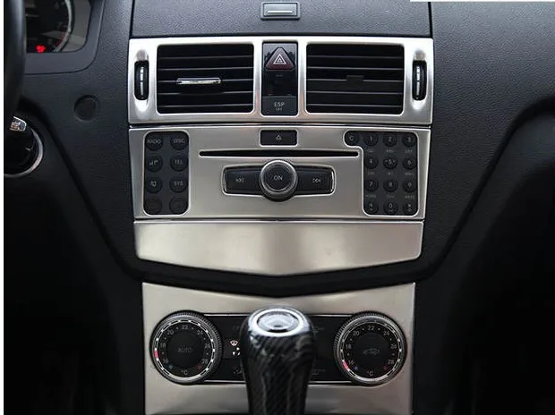 Центральная консоль кондиционер CD панель Крышка отделка для Mercedes Benz C class W204 C200 C260 C300 C180 2007-10 нержавеющая сталь