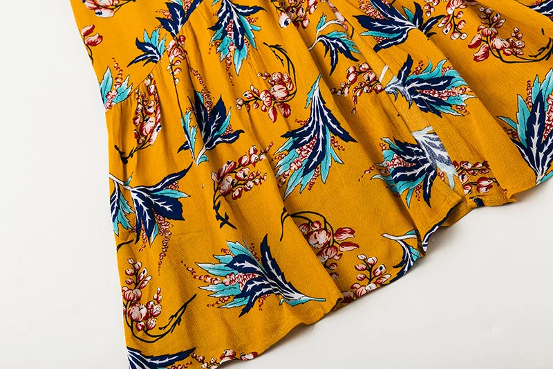 Летняя Макси-юбка Boho Цветочный Принт пляжная богемная длинная юбка женская пуговица высокая талия юбки женская s Женская юбка Jupe