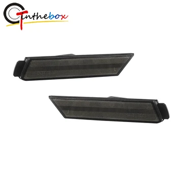 

2PCS Smoked Black /Clear Lens Car Front Bumper Side Marker Light Cover Housings For 2010-2015 Chevrolet Camaro, No Bulb/Socket