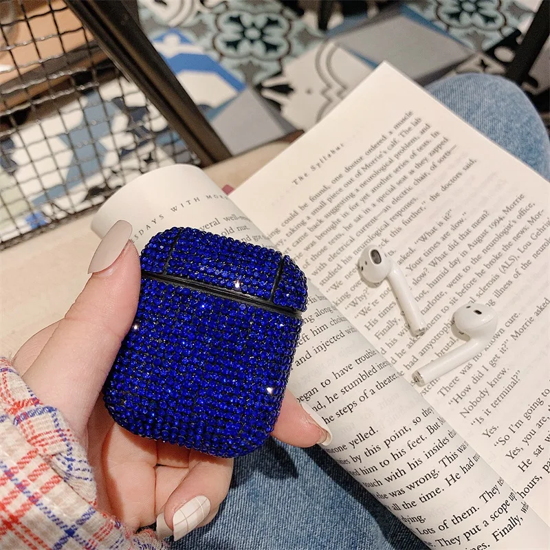 Модные стразы с блестками Bluetooth беспроводные наушники чехол для AirPods 2 защитный чехол для Apple Airpods зарядная коробка