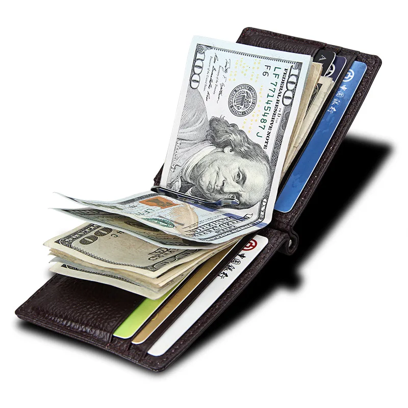 

Manufacturers Direct Selling Wholesale Foreign Trade Hot Selling US Dollar Wallet Full-grain Leather Money Clip Anti-RFID Anti-T