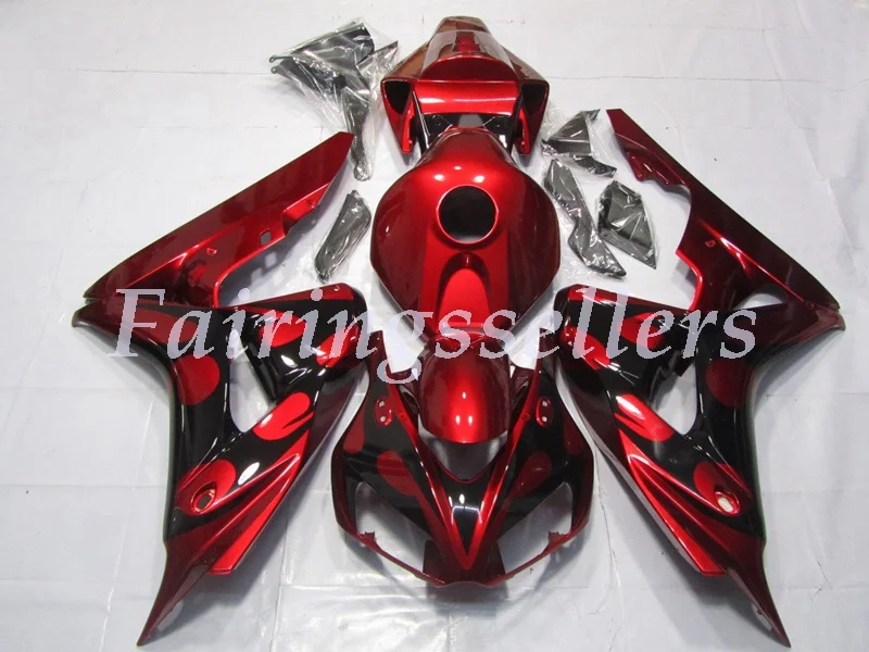Литьевая Форма ABS Полный комплект обтекателя Подходит для Honda CBR1000RR 06 07 2006 2007 1000RR Обтекатели Красный Черный OEM Стиль - Цвет: Red Black Candy