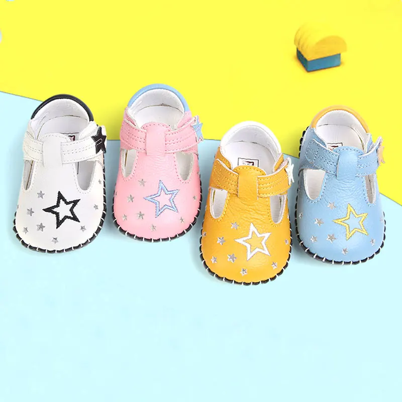 

Kalupao Genuine Leather Newborn Baby Boys Girls First Walkers Shoes Yellow Pink Infant Toddler Soft Bottom Anti-slip Baby Shoes