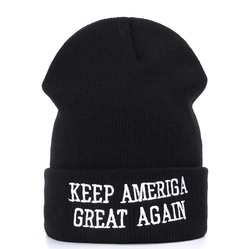 Trump, настоящая вязаная шапка, унисекс, зимняя теплая шапка, новинка, Make America Great agne, шапки с вышивкой, Trump President, модная шапка - Цвет: 3