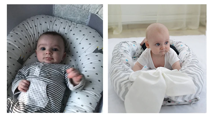 Baby Nest Print Cotton Bionic Bed Washable Portable Baby Bed Multi Functional Travel Crib bed with bumper Newborn Mattress