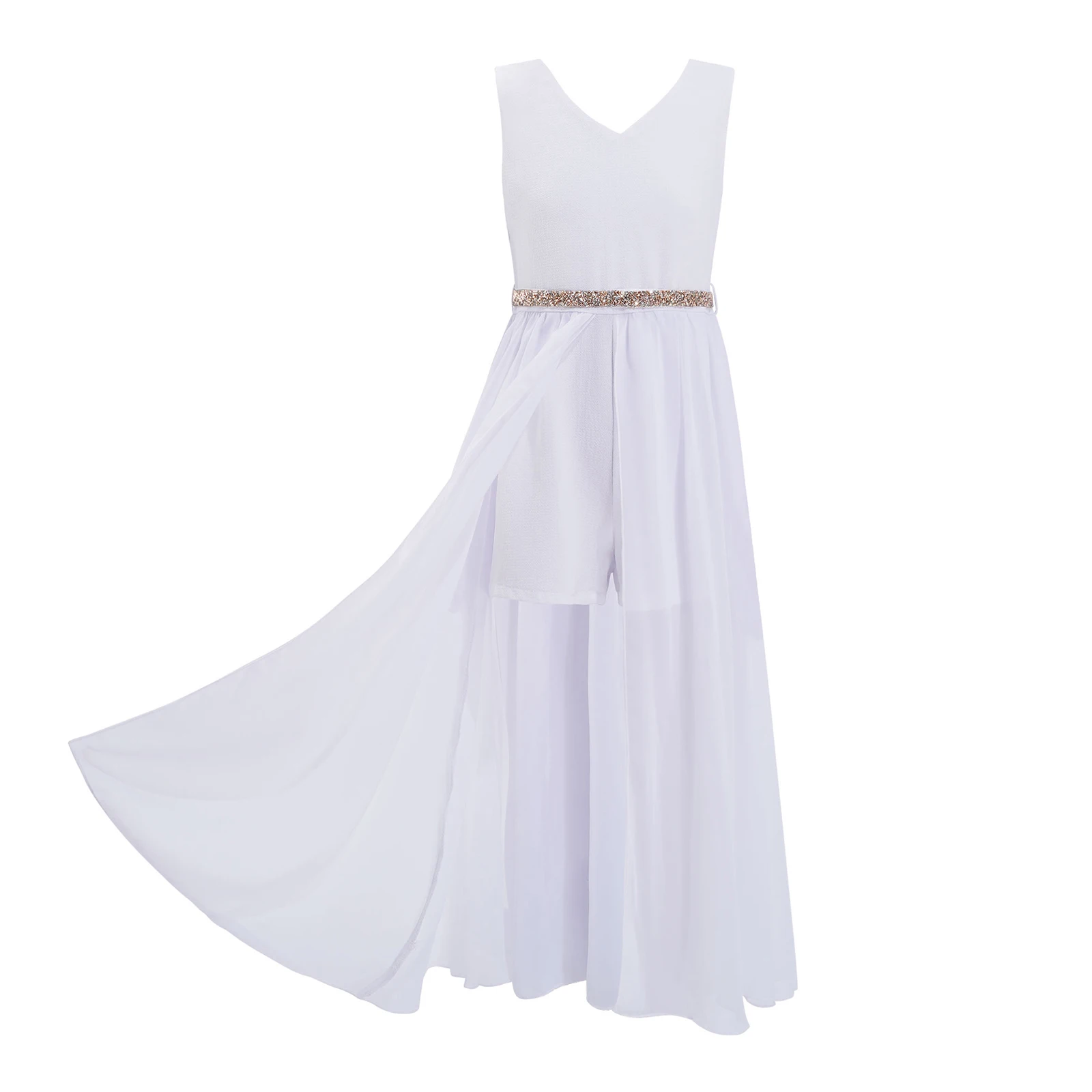 Bridesmaid Dress Girls Maxi Romper Dress Kids Girls Sleeveless