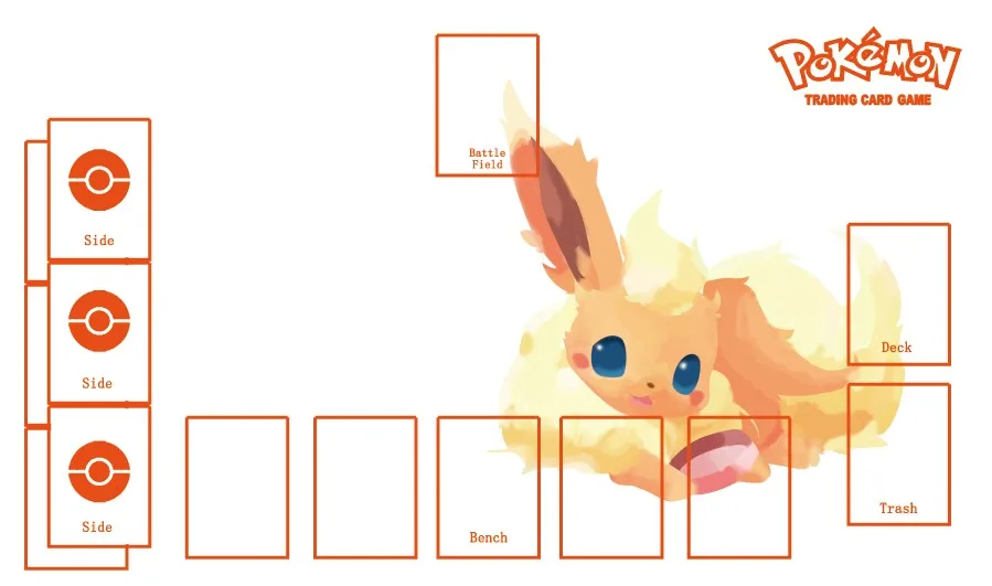 

Takara Tomy PTCG Accessories Pokemon Card Game Table Playmat Eevee Flareon Toys for Children