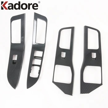 

For Ford Explorer 2020 2021 ABS Carbon Fiber Window Lift Button Switch Cover Trim Door Armrest Panel Frame Car Accessories