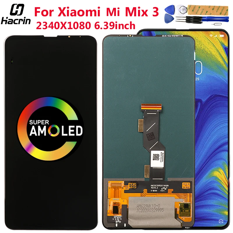 

AMOLED Display For Xiaomi Mi Mix 3 LCD Display Touch Screen Digitizer Assembly Tested Display For Mi Mix 3 Screen Replacement