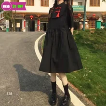 

New Japanese Harajuku Vintage Gothic Lolita Dress Women Summer Chinese Style Cheongsam Dress Princess Loose Party Dresses