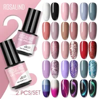 ROSALIND 2/6/12/24PCS Gel Nail Polish Set 80Colors Semi Permanent Hybrid Gel Varnish Base Top Coat Soak Off UV LED For Nail Art 1