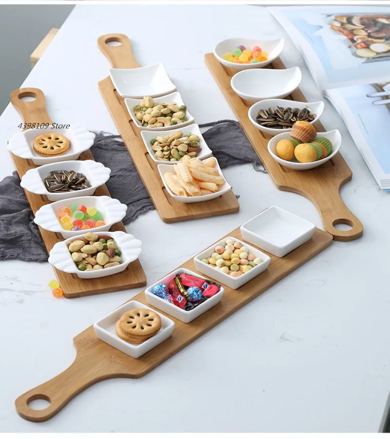 Japanese style Fruit Platter Tray Creative Ceramic Cutlery Dish Snacks