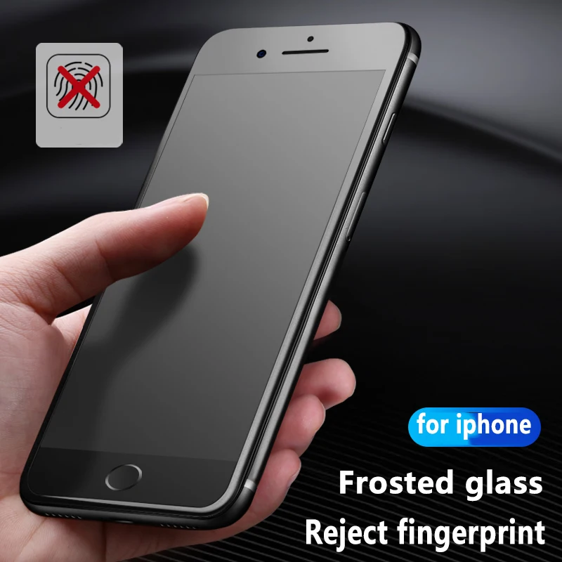 9H Matte Frosted Full Cover Tempered Glass Screen Protector Film for iPhone 12 11 Pro MAX X XS XR 8 7 6 Plus SE Anti-fingerprint afbeelding