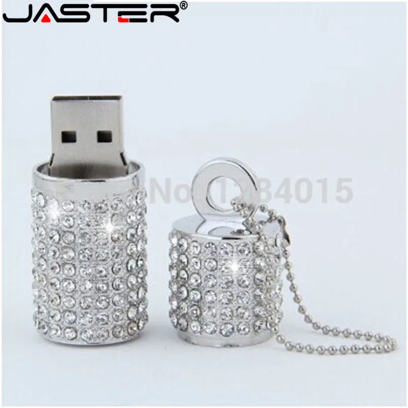JASTER Хрустальный цилиндрический USB флеш накопитель модный металлический