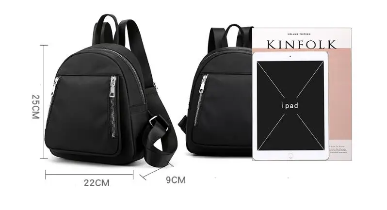 COOAMY Casual Oxford Backpack Women Travel Waterproof Nylon School Bags for Teenage Girls High Quality Fashion Tote Shoulder Bag 6