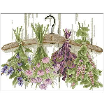 

Upside down plants and flowers Counted Cross Stitch 11CT 14CT 18CT DIY Cross Stitch Kits Embroidery Needlework Sets home decor