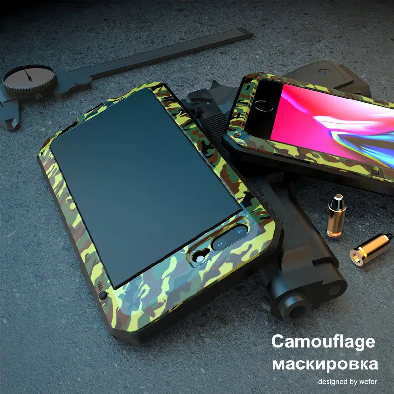 360 полная защита Doom armor металлический чехол для телефона iPhone 11 Pro XS Max XR X 6 6S 7 8 Plus 5s чехол противоударный пылезащитный чехол - Цвет: ArmyGreen