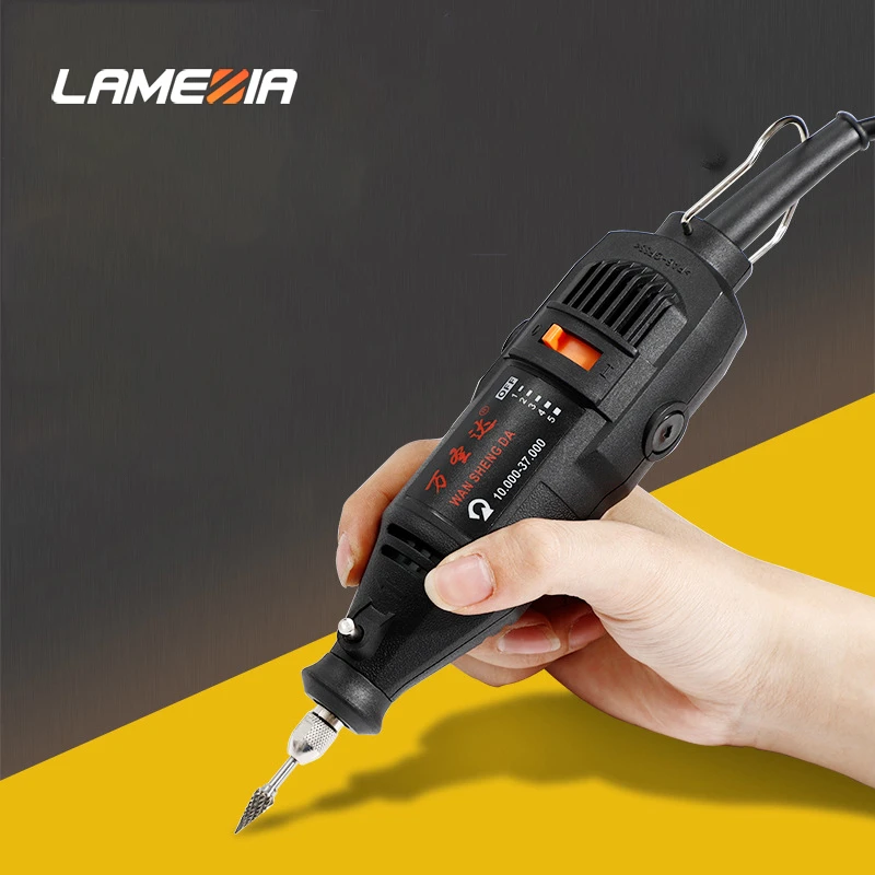 LAMEZIA 220v 180w Mini Electric Angle Grinder Regulating Speed Grinding Machine Tool Engraving Pen For Polishing Woodworking