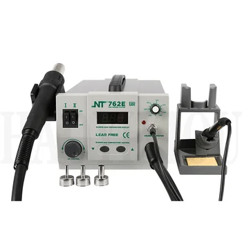 

2 IN 1 762E LED Digital Soldering Station Adjustable Heat gun Rework Station Electric Soldering Iron For Phone PCB CPU Welding
