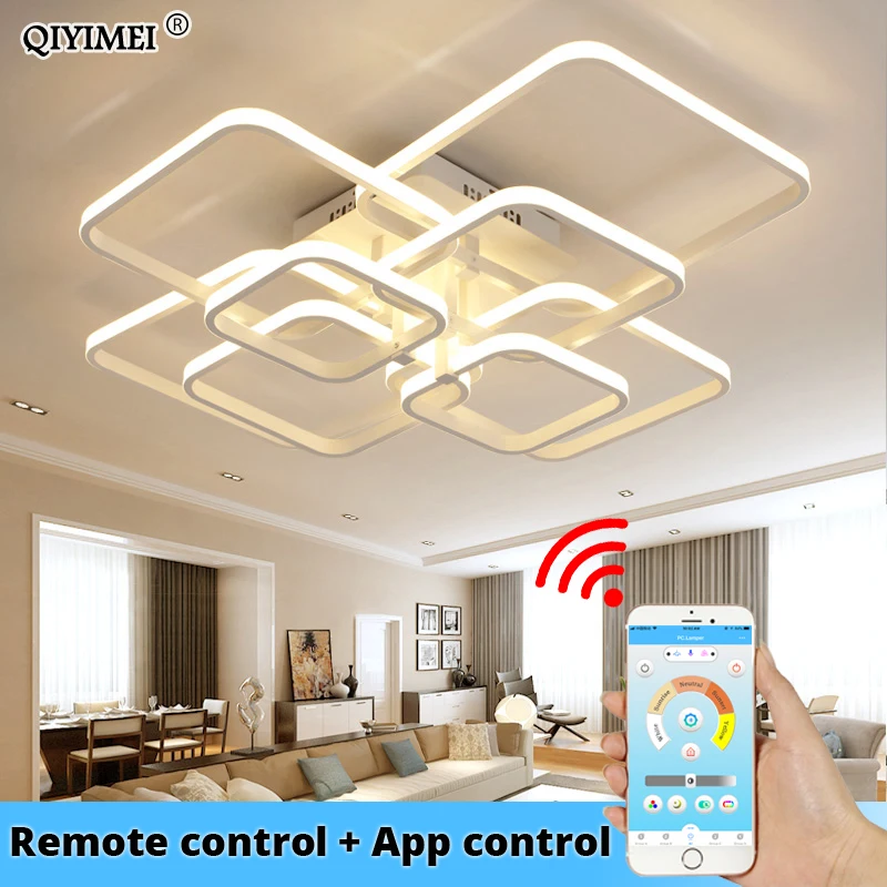Chandeliers With Remote Control Acrylic Lights Modern Home Living Room LED Light