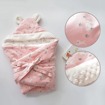 

1Pcs Baby Discharge Envelope Newborns Soft Cotton Cartoon Blanket Kids Warm Wrap Baby Girl Boy Sleeping Bag Bedding 80*80CM
