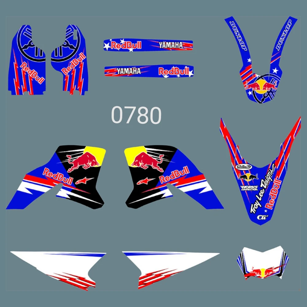 

New Bull Full Graphics Decals Stickers Custom Number Name Glossy Kits for YAMAHA WR250R 2008 2009 2010 2011 2012 2013 2014 2015
