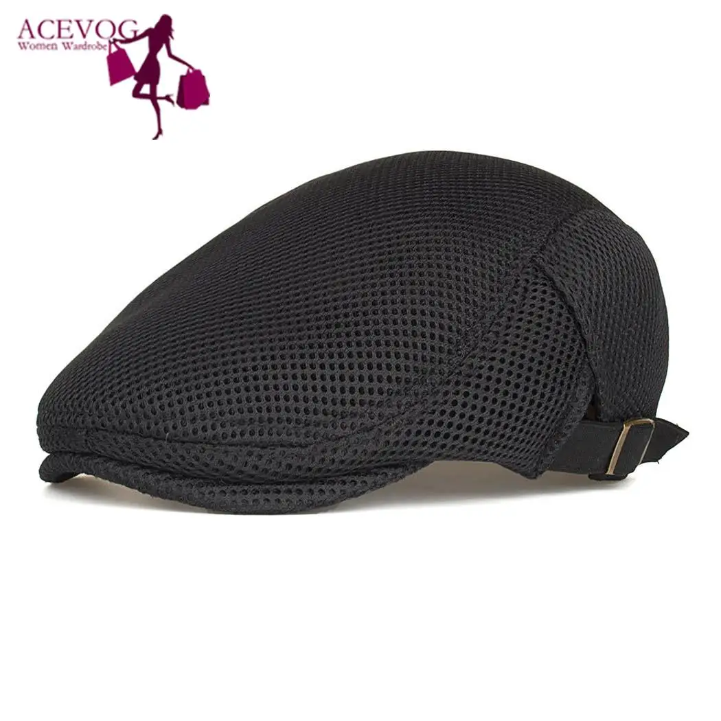 Мужские повседневные Регулируемые дышащие газетные береты, однотонные весенние, летние, Осенние повседневные, уличные, уличные шапки на плоской подошве