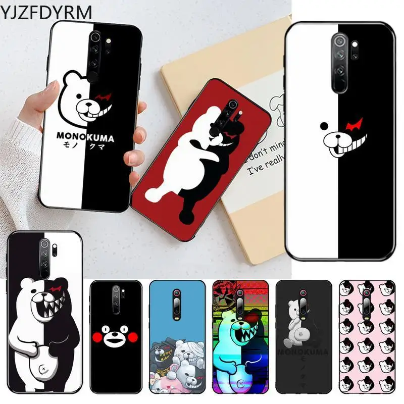 

YJZFDYRM Cute Kumamon Danganronpa Monokuma Phone Case for Redmi Note 9 8 8T 8A 7 6 6A Go Pro Max Redmi 9 K20 K30 Pro