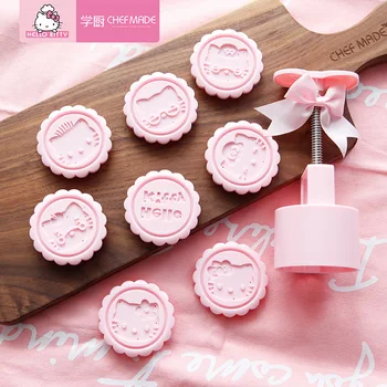 

CHEFMADE Hello Kitty Kitchen 75g Snowy Cake Mold Hand-pressed Home Mung Bean Pastry Heart Embossed Stereo Round Set Pastry Tools