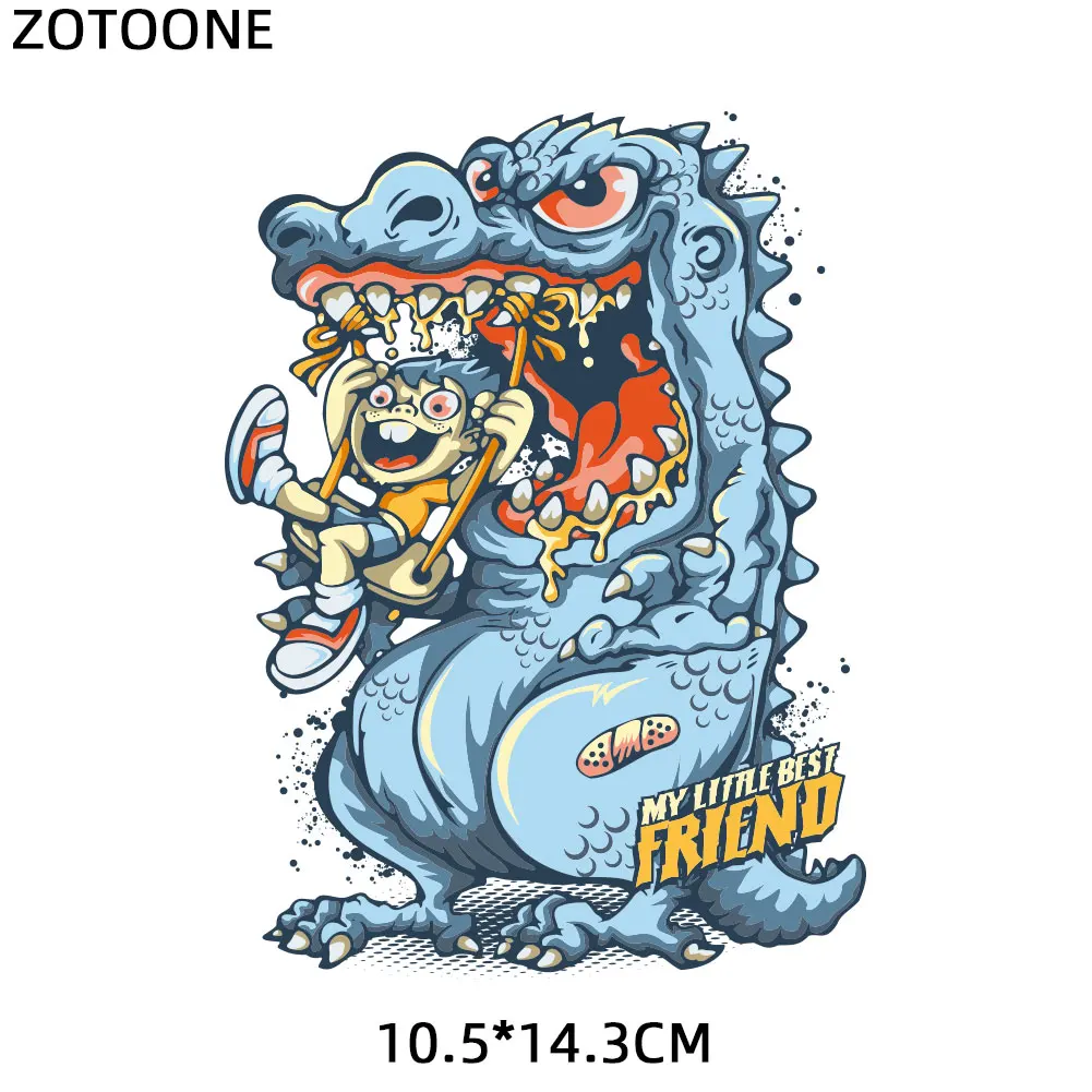1326 ZOTOONE классный динозавр патч для детей Железный На мультфильм тепло передачи наклейки для одежды Аппликации DIY Футболка аппликации E - Цвет: 1326