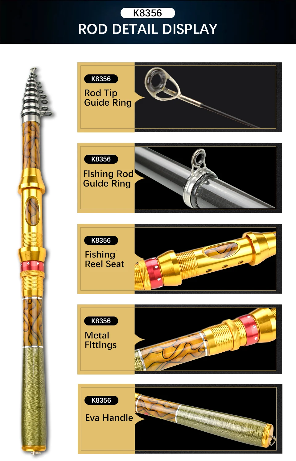 K8356 Carbon Portable Telescopic Spinning Fishing Rod Sea Hand Pole 1.82.12.42.73.0M Ocean Rod Fish Tackle Wood Grain Handle (17)
